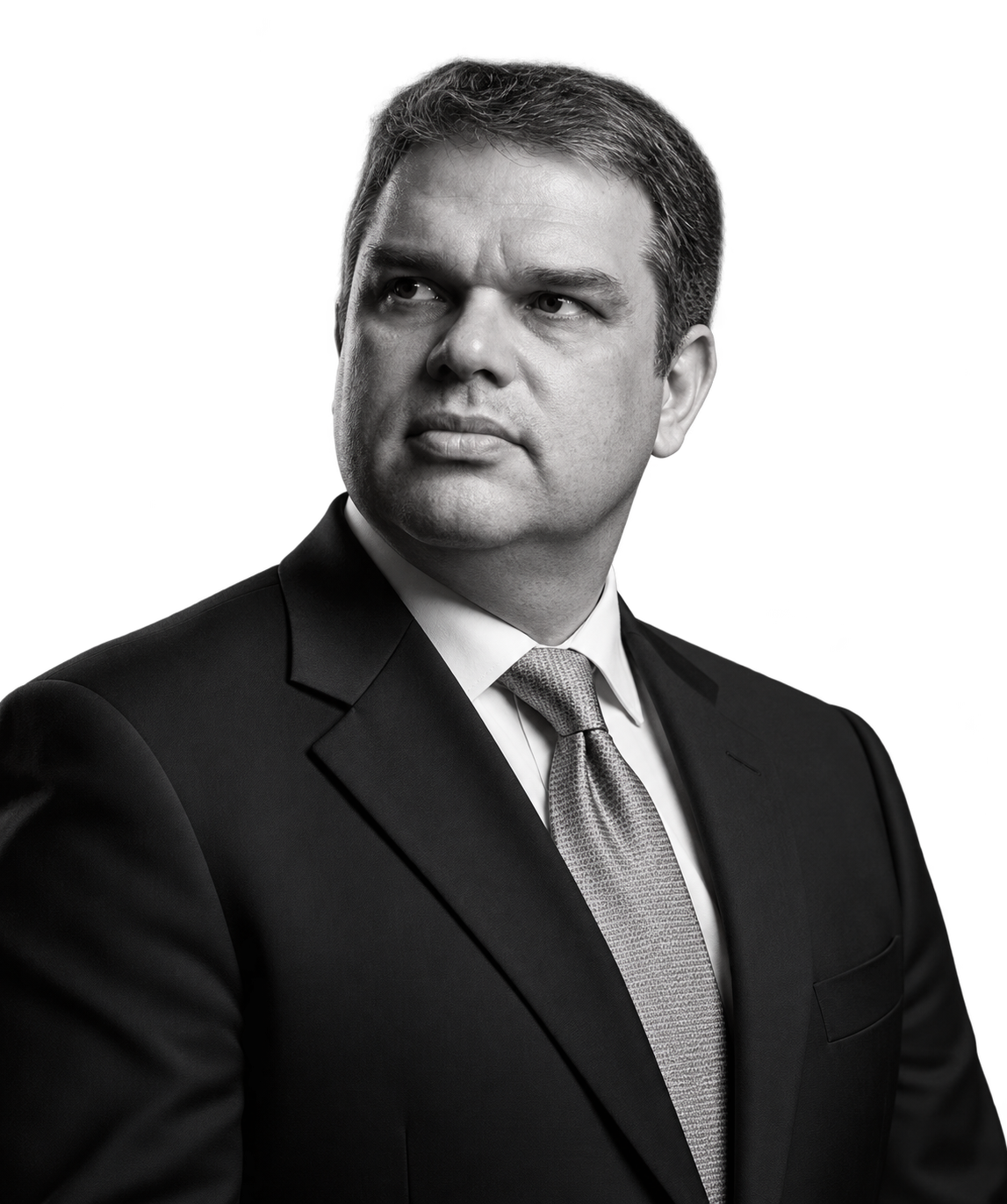 Retrato de Eliel Lança em preto e branco